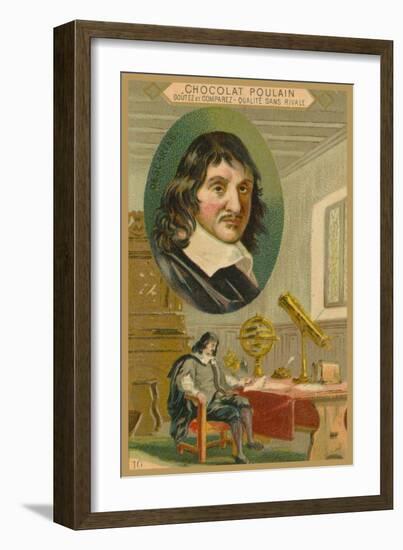 Chocolat Poulain Trade Card, Rene Descartes-null-Framed Giclee Print