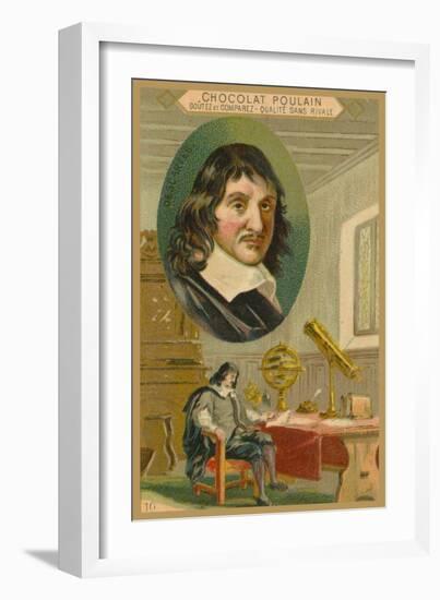 Chocolat Poulain Trade Card, Rene Descartes-null-Framed Giclee Print