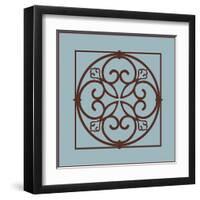 Chocolate and Blue Ironwork I-Chariklia Zarris-Framed Art Print