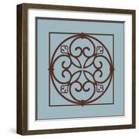 Chocolate and Blue Ironwork I-Chariklia Zarris-Framed Art Print