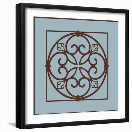 Chocolate and Blue Ironwork I-Chariklia Zarris-Framed Art Print