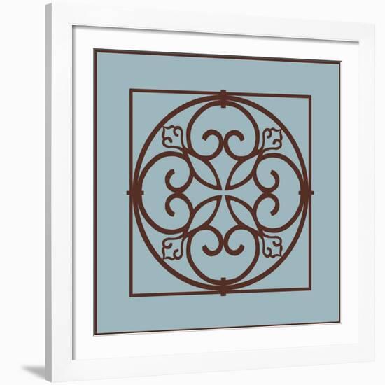 Chocolate and Blue Ironwork I-Chariklia Zarris-Framed Art Print