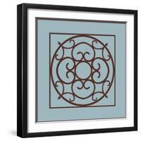 Chocolate and Blue Ironwork II-Chariklia Zarris-Framed Art Print