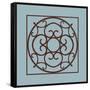 Chocolate and Blue Ironwork II-Chariklia Zarris-Framed Stretched Canvas