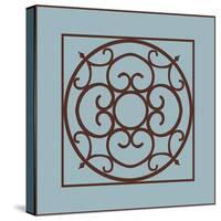 Chocolate and Blue Ironwork II-Chariklia Zarris-Stretched Canvas