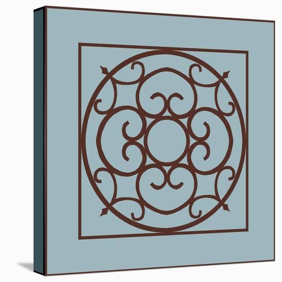 Chocolate and Blue Ironwork II-Chariklia Zarris-Stretched Canvas