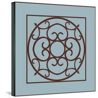 Chocolate and Blue Ironwork II-Chariklia Zarris-Stretched Canvas