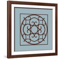 Chocolate and Blue Ironwork II-Chariklia Zarris-Framed Art Print