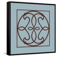 Chocolate and Blue Ironwork V-Chariklia Zarris-Framed Stretched Canvas