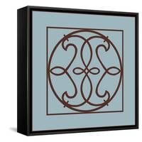 Chocolate and Blue Ironwork V-Chariklia Zarris-Framed Stretched Canvas