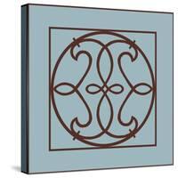 Chocolate and Blue Ironwork V-Chariklia Zarris-Stretched Canvas