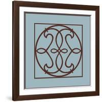 Chocolate and Blue Ironwork V-Chariklia Zarris-Framed Art Print