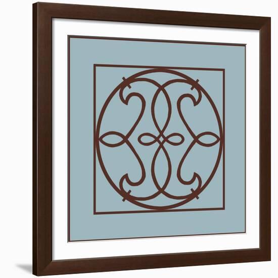 Chocolate and Blue Ironwork V-Chariklia Zarris-Framed Art Print