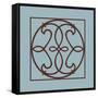 Chocolate and Blue Ironwork V-Chariklia Zarris-Framed Stretched Canvas