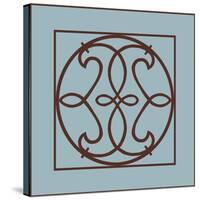 Chocolate and Blue Ironwork V-Chariklia Zarris-Stretched Canvas