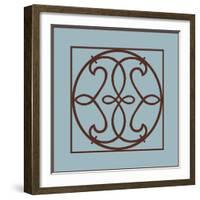 Chocolate and Blue Ironwork V-Chariklia Zarris-Framed Art Print