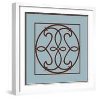 Chocolate and Blue Ironwork V-Chariklia Zarris-Framed Art Print