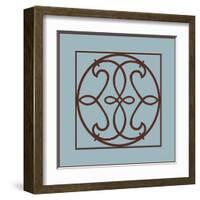 Chocolate and Blue Ironwork V-Chariklia Zarris-Framed Art Print