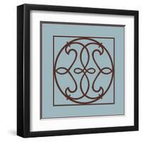 Chocolate and Blue Ironwork V-Chariklia Zarris-Framed Art Print