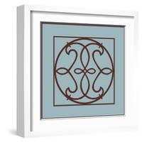 Chocolate and Blue Ironwork V-Chariklia Zarris-Framed Art Print