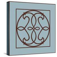 Chocolate and Blue Ironwork V-Chariklia Zarris-Stretched Canvas