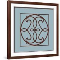 Chocolate and Blue Ironwork V-Chariklia Zarris-Framed Art Print