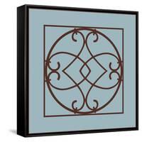 Chocolate and Blue Ironwork VI-Chariklia Zarris-Framed Stretched Canvas