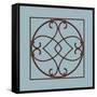 Chocolate and Blue Ironwork VI-Chariklia Zarris-Framed Stretched Canvas