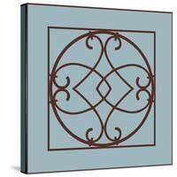 Chocolate and Blue Ironwork VI-Chariklia Zarris-Stretched Canvas