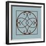 Chocolate and Blue Ironwork VI-Chariklia Zarris-Framed Art Print