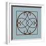 Chocolate and Blue Ironwork VI-Chariklia Zarris-Framed Art Print