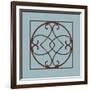 Chocolate and Blue Ironwork VI-Chariklia Zarris-Framed Art Print