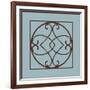 Chocolate and Blue Ironwork VI-Chariklia Zarris-Framed Art Print