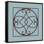 Chocolate and Blue Ironwork VI-Chariklia Zarris-Framed Stretched Canvas