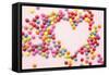 Chocolate Beans, Heart Shape-Nikky-Framed Stretched Canvas