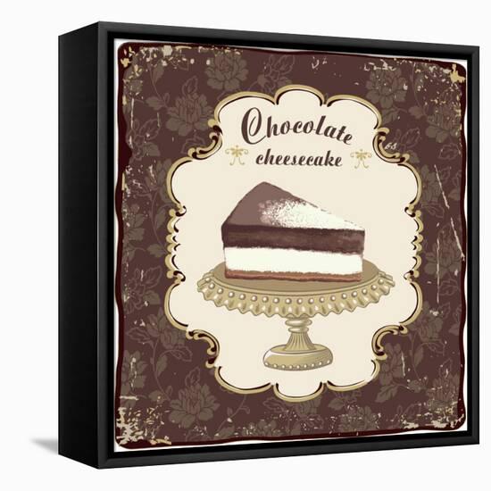 Chocolate Cheesecake in a Vintage Frame-Milovelen-Framed Stretched Canvas