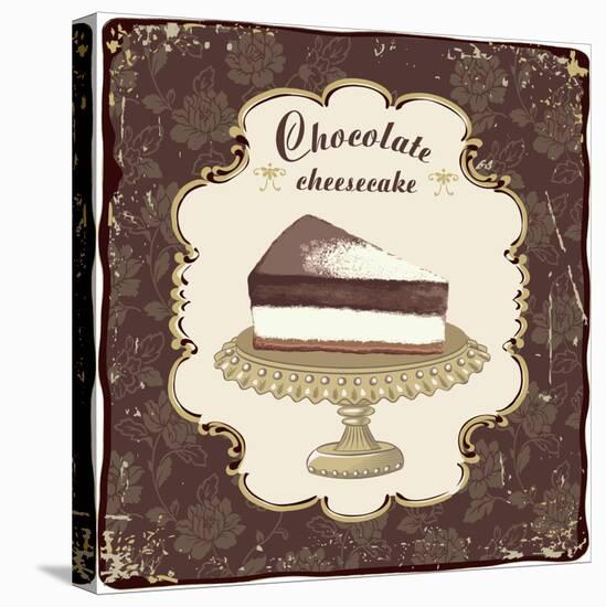 Chocolate Cheesecake in a Vintage Frame-Milovelen-Stretched Canvas