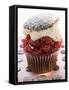 Chocolate Cherry Muffin with Whipped Cream and Lid-null-Framed Stretched Canvas