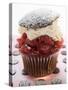 Chocolate Cherry Muffin with Whipped Cream and Lid-null-Stretched Canvas