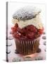 Chocolate Cherry Muffin with Whipped Cream and Lid-null-Stretched Canvas