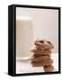 Chocolate Chip Cookies and a Glass of Milk-null-Framed Stretched Canvas
