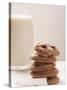 Chocolate Chip Cookies and a Glass of Milk-null-Stretched Canvas