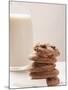 Chocolate Chip Cookies and a Glass of Milk-null-Mounted Photographic Print