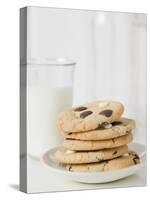 Chocolate Chip Cookies and Glass of Milk-null-Stretched Canvas