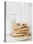 Chocolate Chip Cookies and Glass of Milk-null-Stretched Canvas