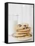 Chocolate Chip Cookies and Glass of Milk-null-Framed Stretched Canvas
