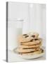 Chocolate Chip Cookies and Glass of Milk-null-Stretched Canvas