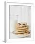 Chocolate Chip Cookies and Glass of Milk-null-Framed Photographic Print