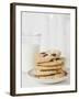 Chocolate Chip Cookies and Glass of Milk-null-Framed Photographic Print