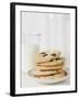 Chocolate Chip Cookies and Glass of Milk-null-Framed Photographic Print